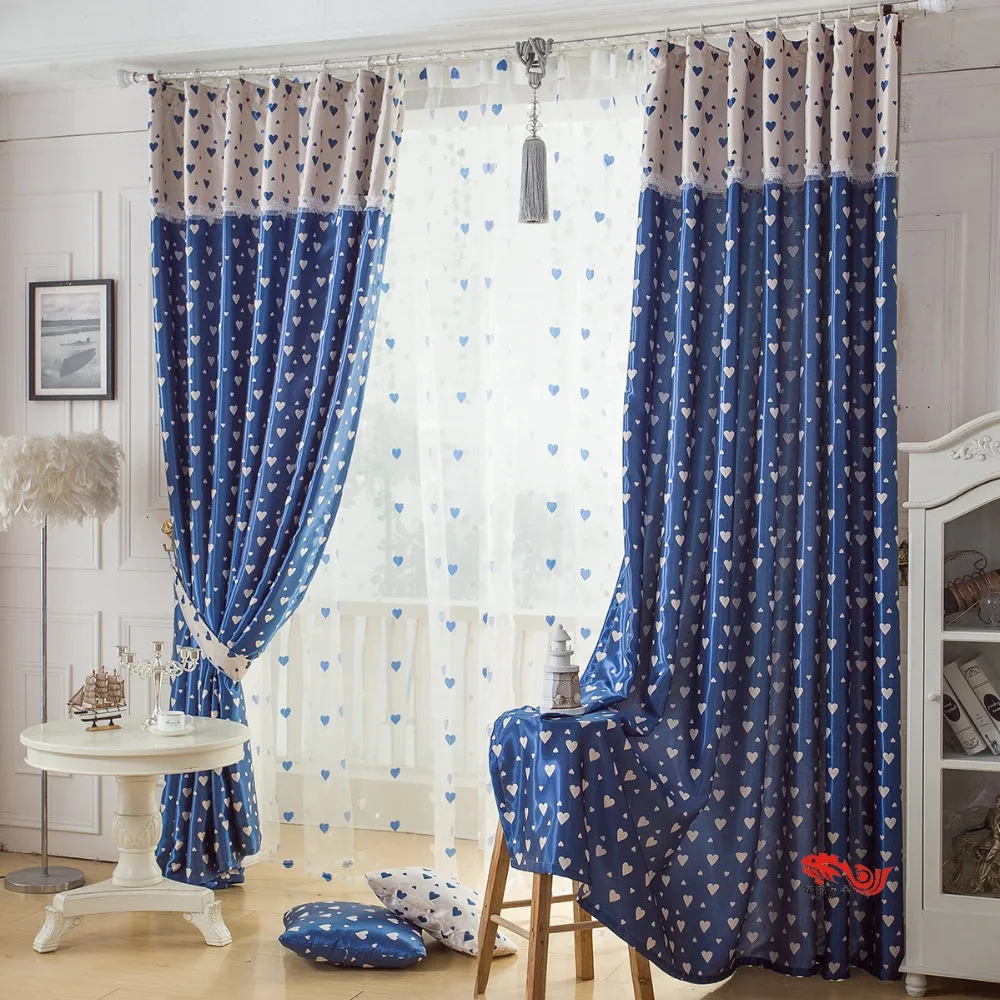 Online kopen wholesale blauw tule gordijnen uit china blauw tule ...