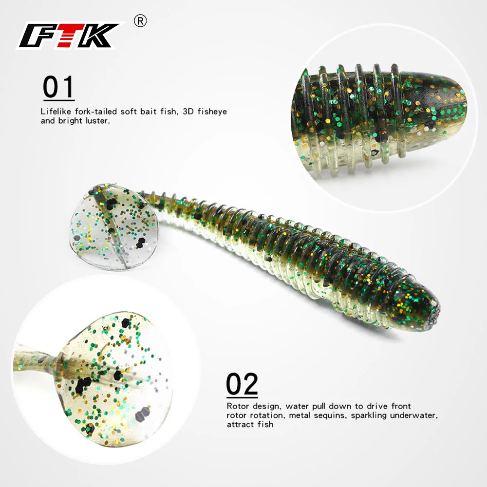 

Fishing Lures 5pcs/lot 7cm 2.8g Soft Lures Fishing Soft Bait Bass Bait Swimbait T Tail Craws Swing Impact 9 Colors