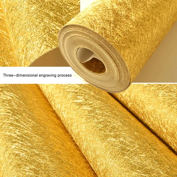 Alternative view of Luxury 3D Gold Foil Glitter Wallpaper