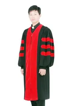 Черный хор CASSOCKS алтарный сервер аколит церковный духовенец Vestments Padre Robe tonaca pretre peignoir priester gewand - Цвет: Black Red