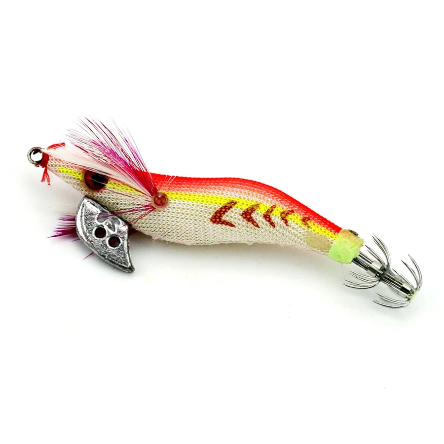 1pc 8cm Luminous Jig Lure Fishing Shrimp Bait Noctilucent Octopus Wood