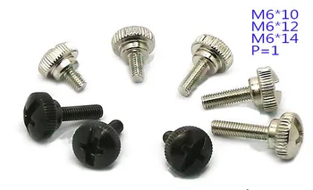

M6*10/12/14 Step head bolt straight knurled head screw,Plain Finish,computer host,handle toolless instrument adjusting screw