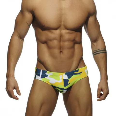 Impressão de Camuflagem Terno dos Esportes Traje de Natação Oumuyi Masculina Nadar Briefs Sexy Surf Board Boxer Shorts Verão Praia Wear