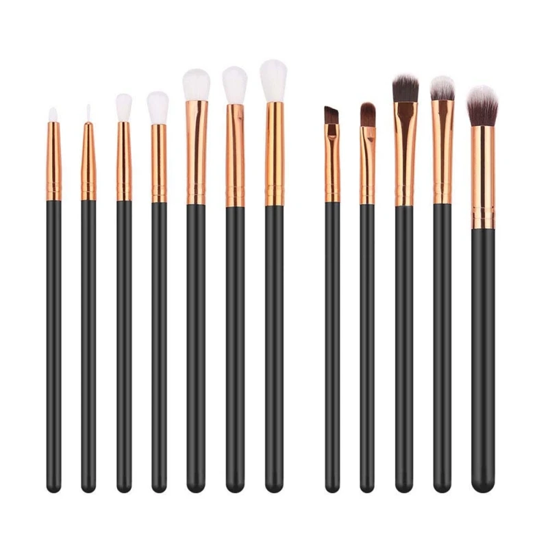 

LEARNEVER 12pcs Pro Eye Makeup Brush Set Powder Eyeshadow Eyeliner Lip Brush Tools Eyeshadow Makeup Brushes Highlighter Brushes