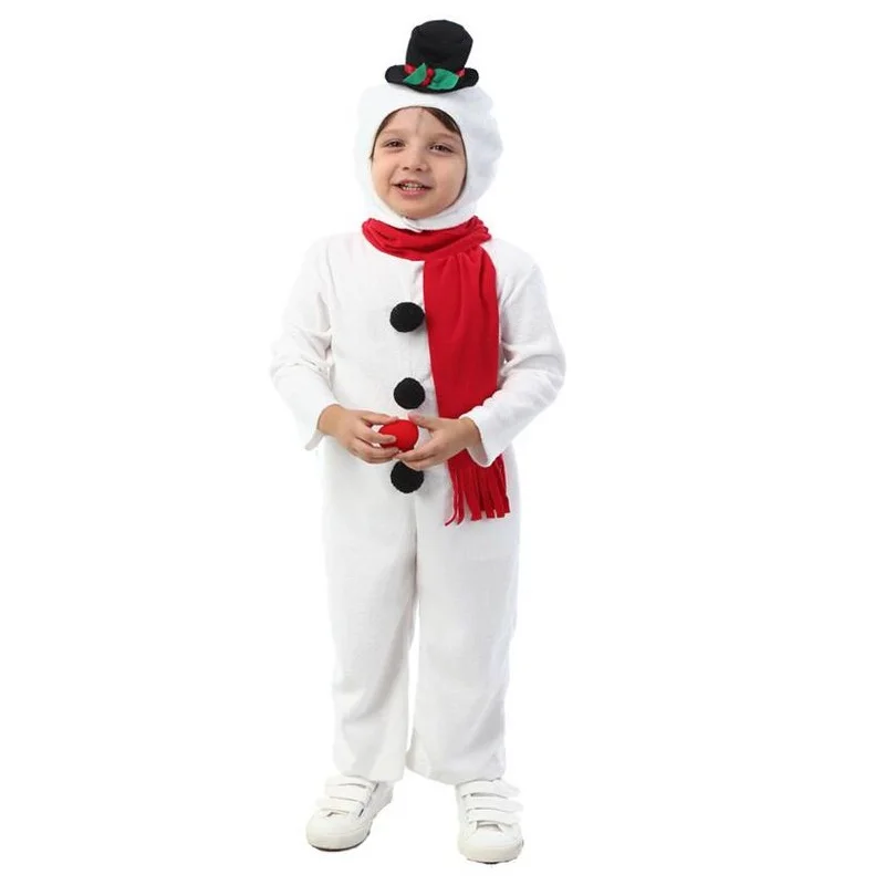 Лидер продаж; Детский комбинезон со снеговиком на Хэллоуин; Карнавальный костюм для мальчиков; Белый Рождественский костюм; милые костюмы со снеговиком для девочек