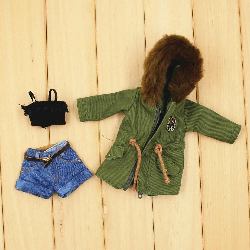 

Clothes For 1/6 Blyth Suit of Matilda, The Profesional Coat Jean Short Camisole