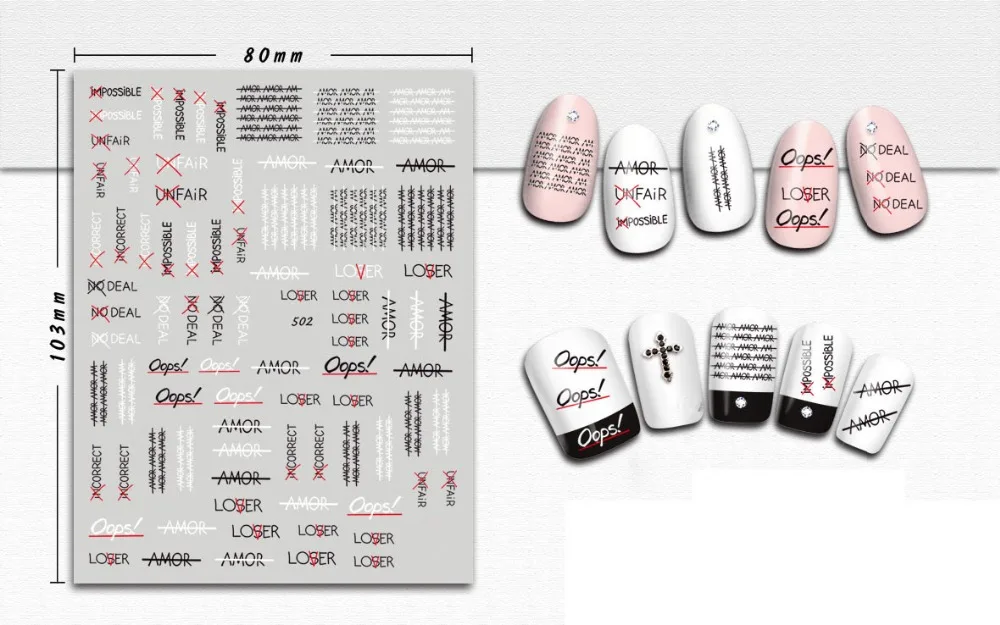 1 шт наклейки для ногтей с буквами, слова, текст, геометрический 3D слайдер для ногтей, наклейки для маникюра, наклейки для ногтей, наклейки для украшения ногтей
