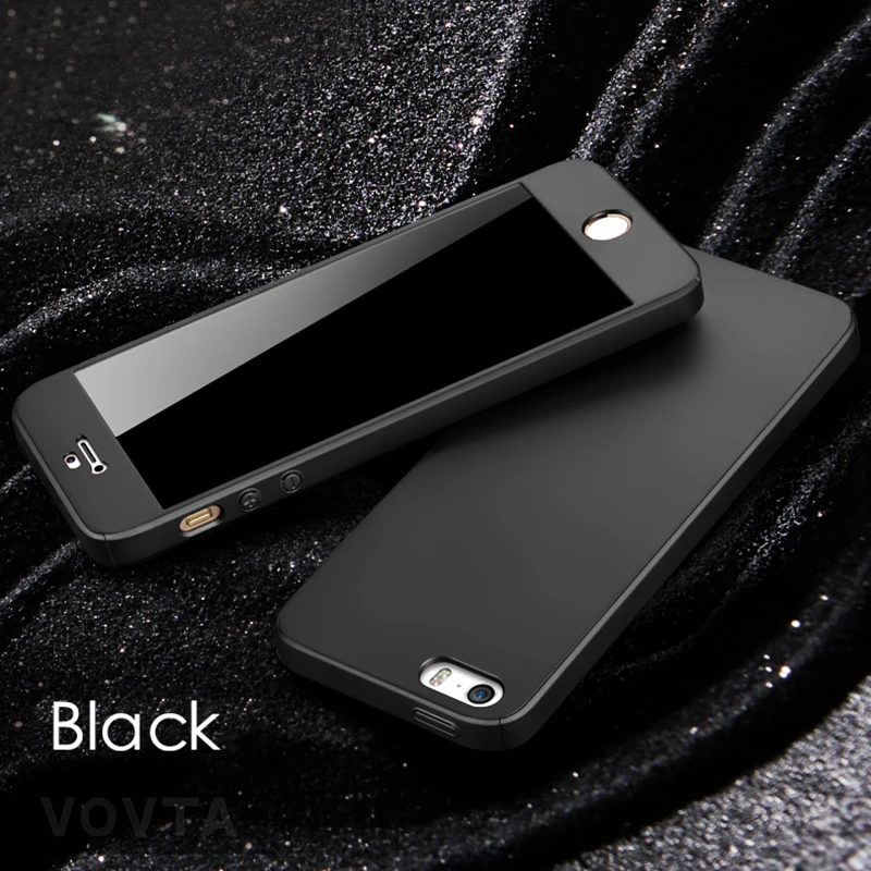 VOVTA 360 Degree Full Cover Case For iPhone 5s 5 SE With Tempered Glass Case cover For iphone 5s 5 SE Phone bag Capa Coque15