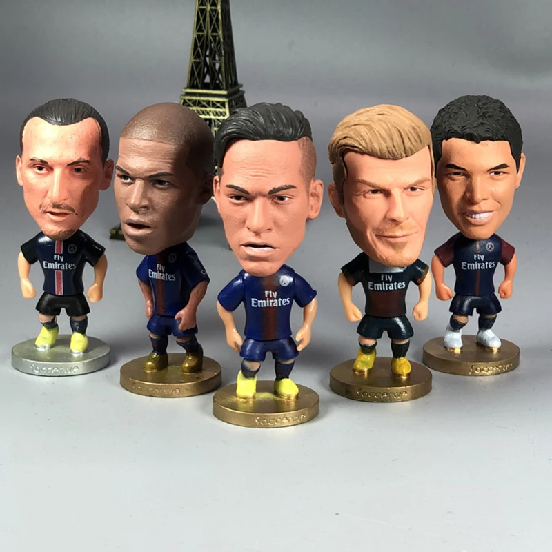 

Football Star Paris Saint Soccer Soccerwe Mbappe Neymar Cavani Ibrahimovic 2.5" Doll PSG 2019 Team Resin Figure Home Decor Toys