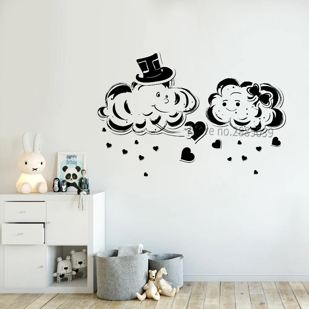 

Creative Design Cute Cloud Vinyl Wall Decal Sticker Love Clouds Baby Nursery Wall Decoration Murals Removable DIY Stickers LC812