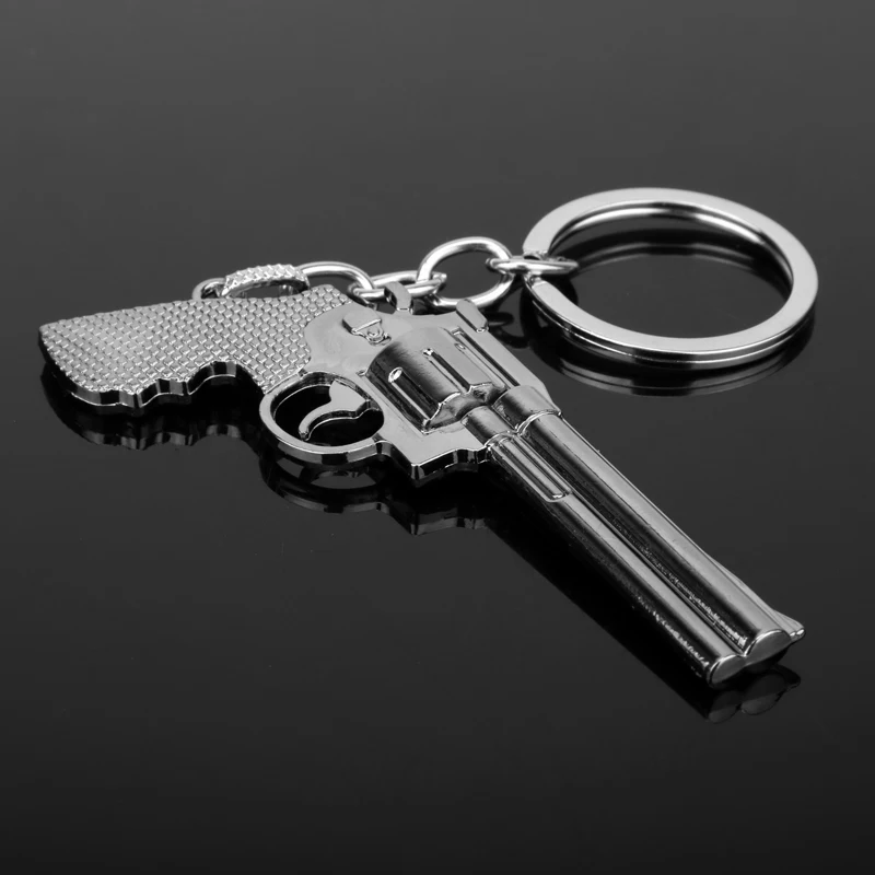 dongsheng Fashion Miniature Revolver Pistol Weapon fashion Model Keychain Key Rings Mini Gun key Chain For Men Jewelry Gift -50