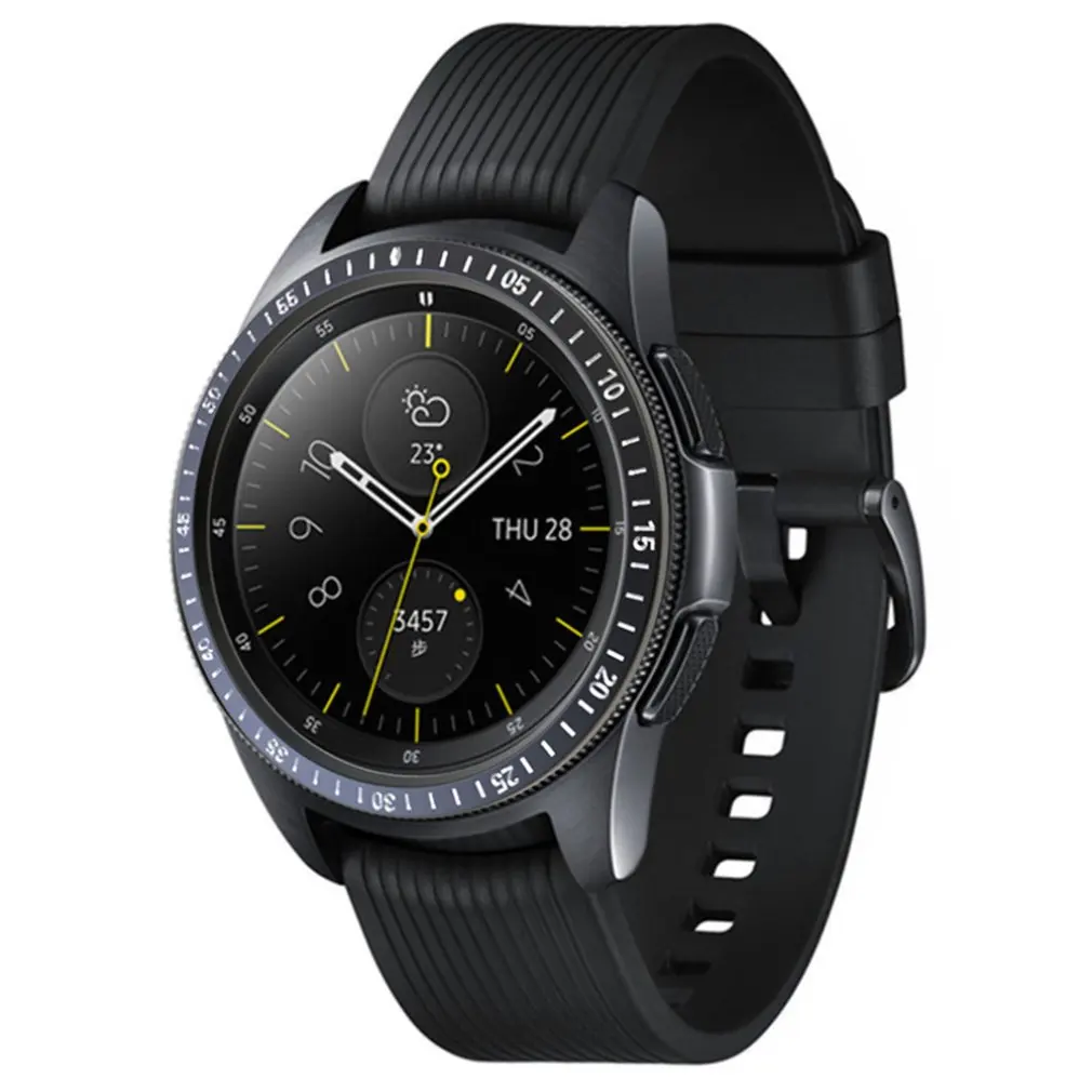 Замена Смарт-часы аксессуары для samsung Galaxy Watch 42 мм, драгоценный камень кольцо клеющаяся крышка против царапин металл