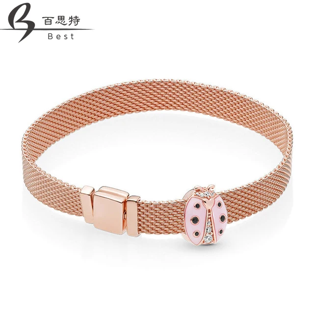 

BEST 100%925 Sterling Silver New Shining Queen Bee Reflection Bracelet Set Queen Bee Clip Charm RAU0586 767862EN16 Free Shipping