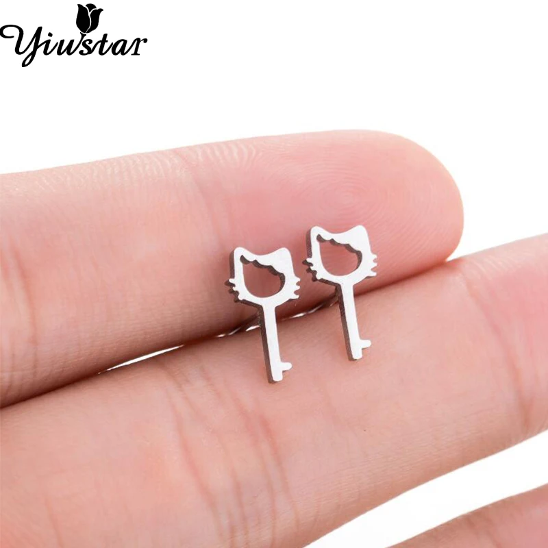 

Yiustar Hello Kitty Cute Cat Earrings Colorful Tiny Origami Cat Stud Earrings for Women Girls Simple Cheap Kids Earrings Jewelry