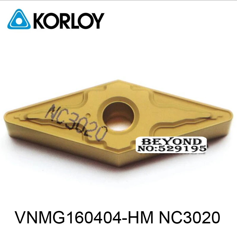Pastilhas de Metal Ferramentas de Aço Nc3020 para Vnmg Original Korloy 160412 160408 160404 Duro Torno Vnmg160404-hm Vnmg160408-hm Vnmg160412-hm