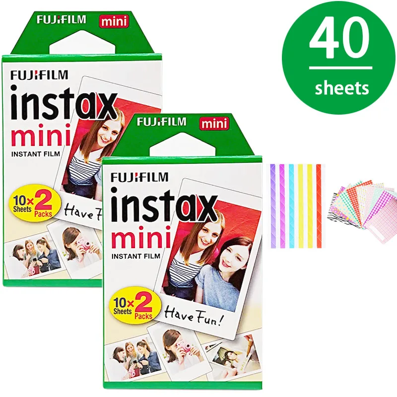 40 SHEETS 10-100 листов Fujifilm Instax Mini White Edge пленка мгновенная фотобумага для Instax Mini 8 9 7s 9 70 25 50s 90 SP-1 2 камеры подарки - Цвет: 40 SHEETS