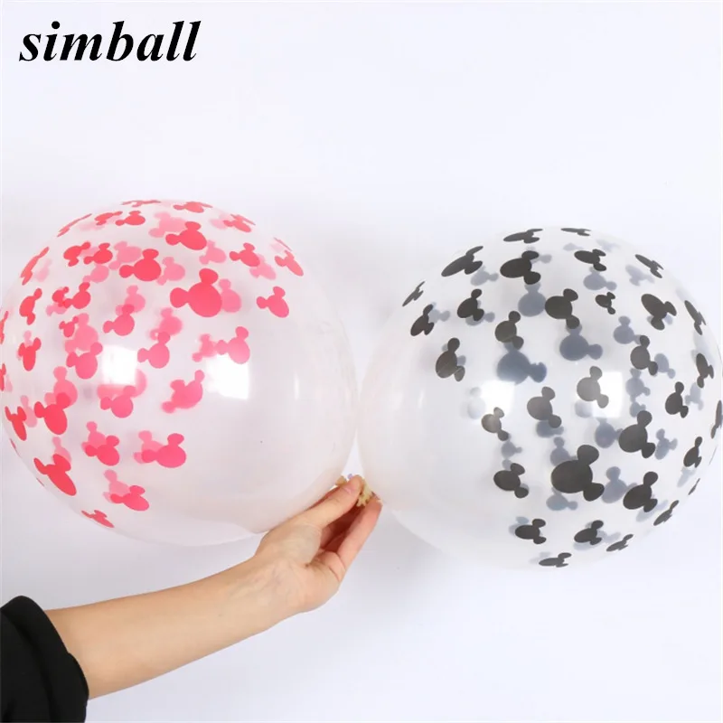 

10pcs/lot 12inch Red Black Mickey Birthday Pearl Latex Balloons Ballon Air Balls For Birthday Wedding Party Decorion Balloons
