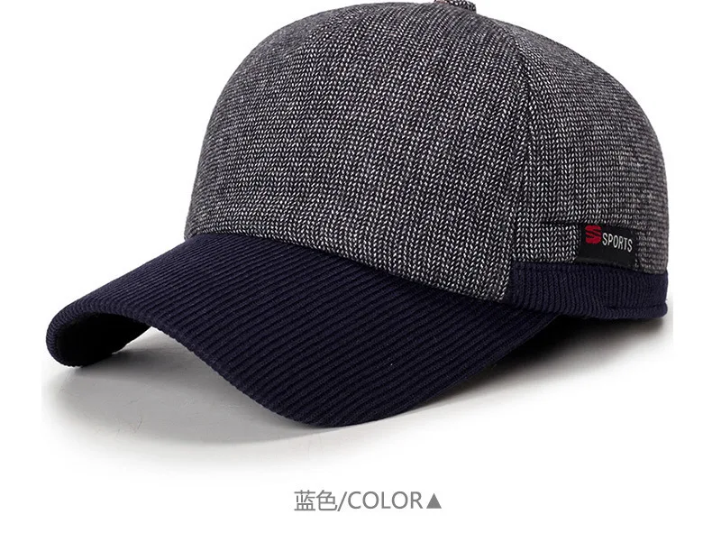 Теплые зимние утолщенные Бейсбол Кепки с ушками Для мужчин хлопок snapback шляпу зима Шапки ушами для Для мужчин Для женщин шляпа