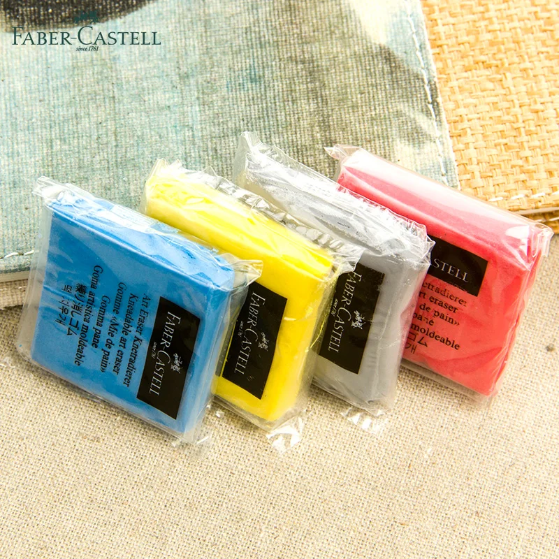 FABER CASTELL Plastic eraser pencil sketch color art drawing color soft  plasticene lead rubber - AliExpress