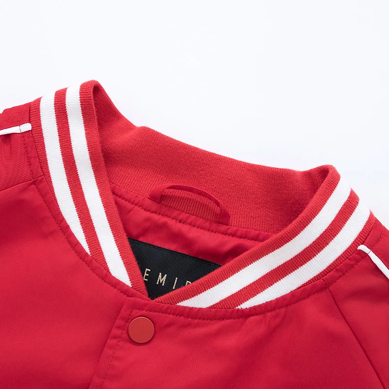 SEMIR мужская бейсбольная куртка с вышивкой бомбер спортивная в полоску рукавом