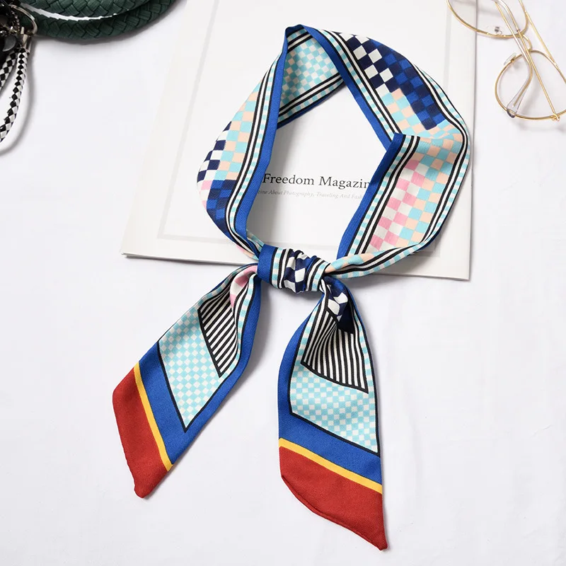 explosion models scarf narrow scarf diagonal strip small scarf twill tied bag streamer wild scarf thin narrow hair band female