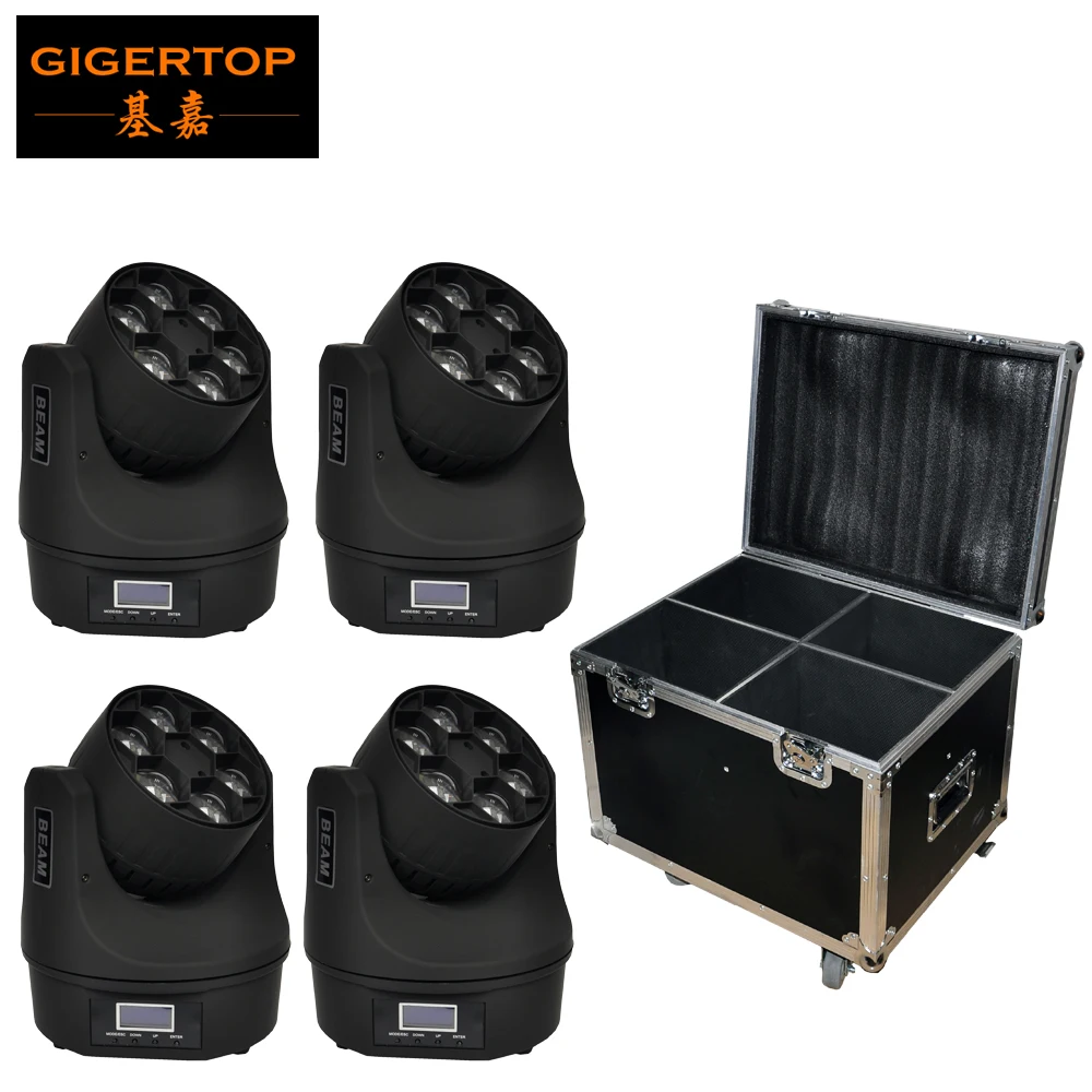 

China 4IN1 Flight Case Packing 6x15W RGBW 4IN1 Mini Led Moving Head Beam Light 10 Degree Endless Rotation Lens O-S-R-A-M Lamp