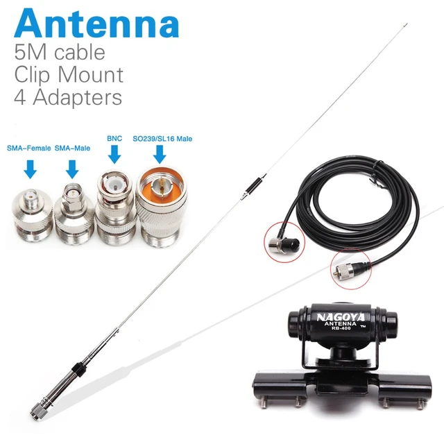 Antena de Radio para coche, conector macho BNC, 136-174/400-470Mhz,  VHF/UHF, antena de doble banda - AliExpress