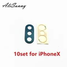 AliSunny 10 компл. Задняя камера стекло для iPhone X XS XSM XR задняя камера Крышка объектива Кольцо 3 М наклейка клей запасные части