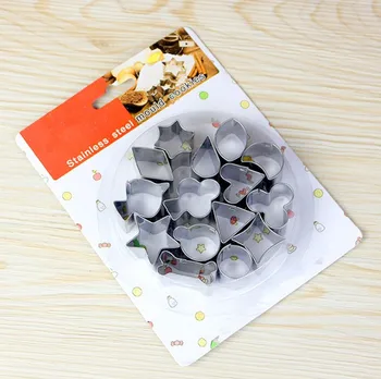 

15 PCS Stainless Steel Small Fruit Moluld Baking Tools for Cakes Fondant Cutters Cake Decorating Cookies Muffin Mould