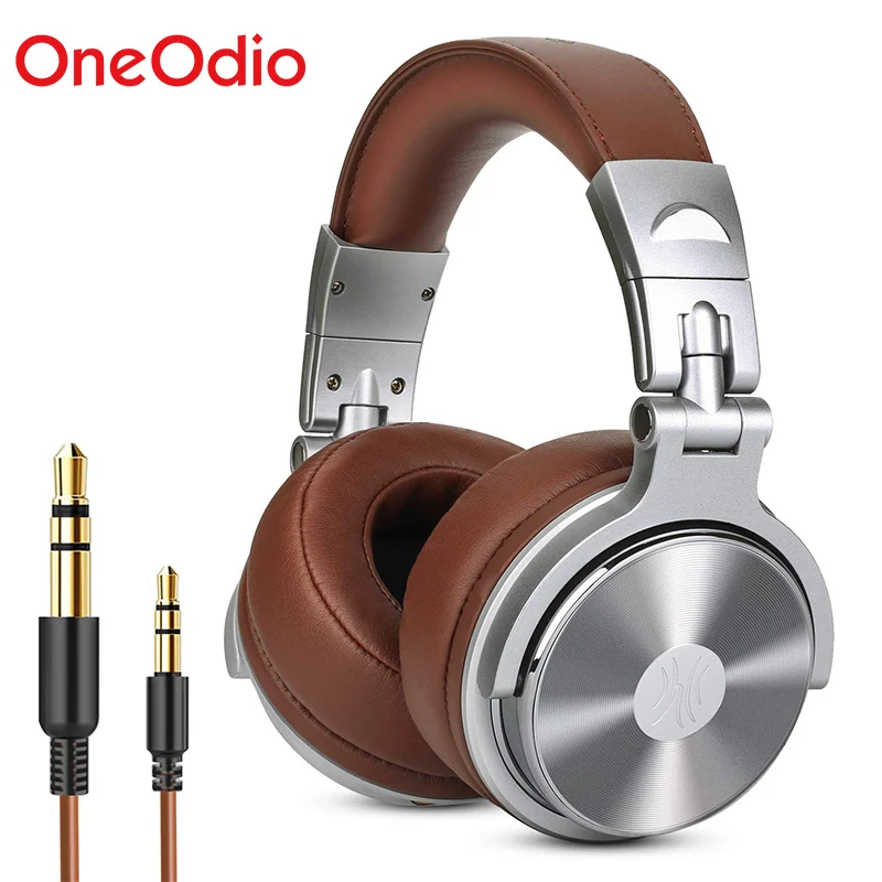 Online Oneodio sobre la oreja auriculares Gaming Monitor auriculares con 3,5 6,3mm Jack de Audio profunda Bass Hifi DJ auriculares con micrófono estéreo