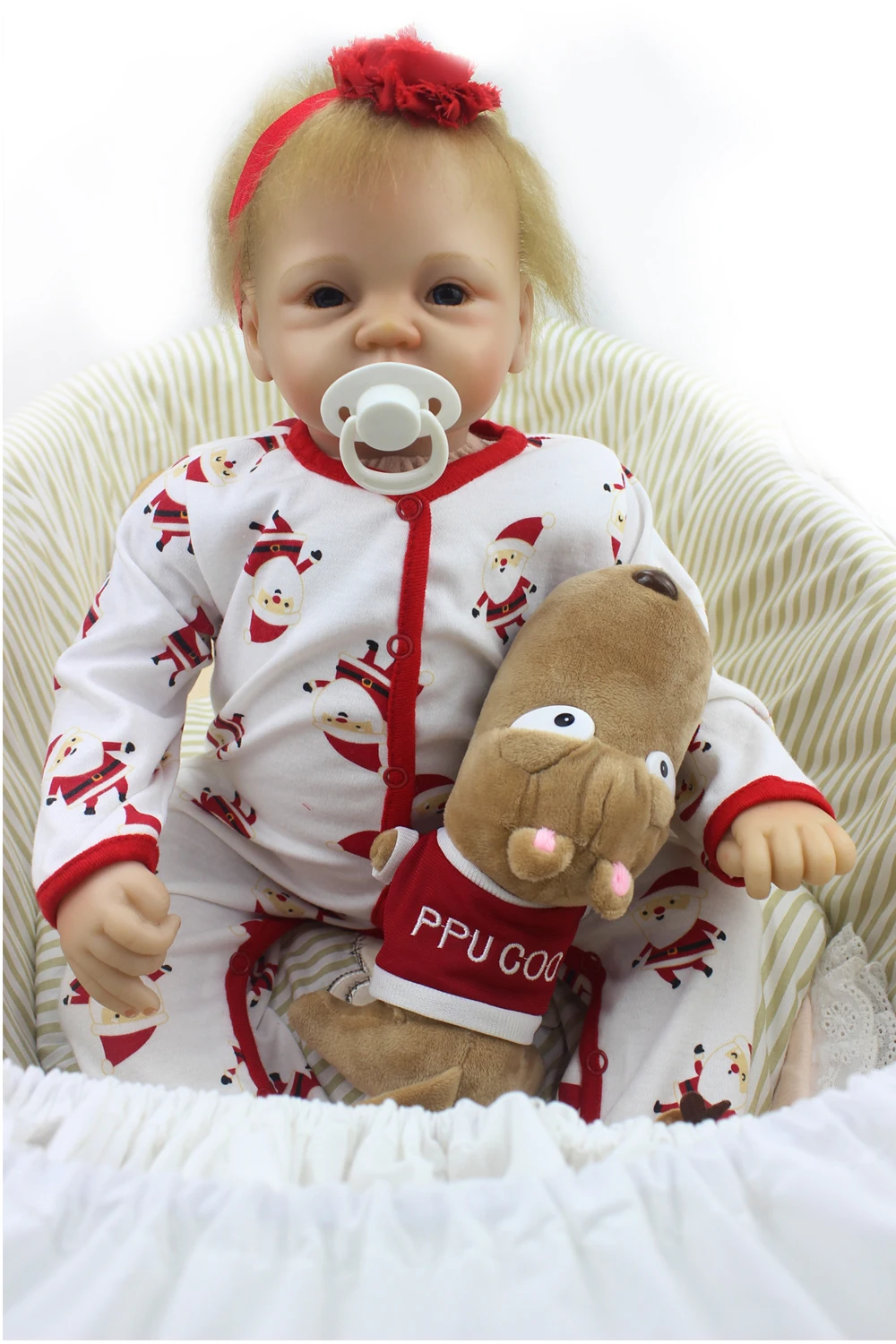 

Pursue 22"/55 cm Handmade New Born Lifelike Silicone Dolls Reborn Girl Baby Doll for Children Girl Birthday Christmas Present