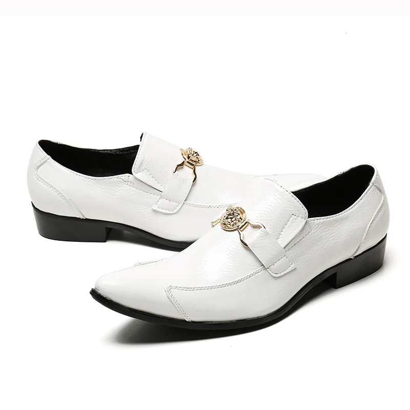 

2019 Handmade New style fashion party and white wedding men shoes plus size men loafers women genuine leather dress shoes us12