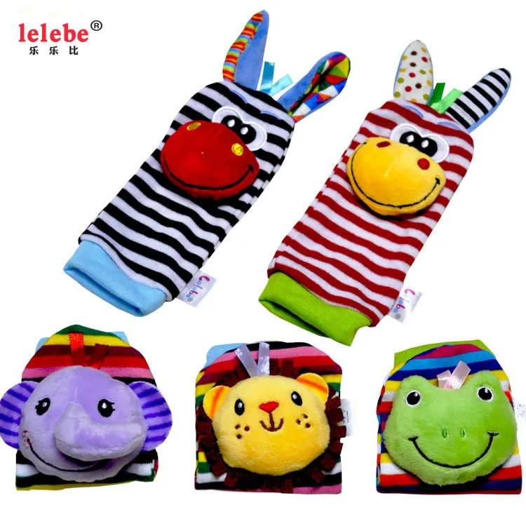 

New Arrival High Quality Baby Toys Cute Musical Animal Multifunctional Ringing Socks Wrist Bells Pacification Doll Toy For Kids
