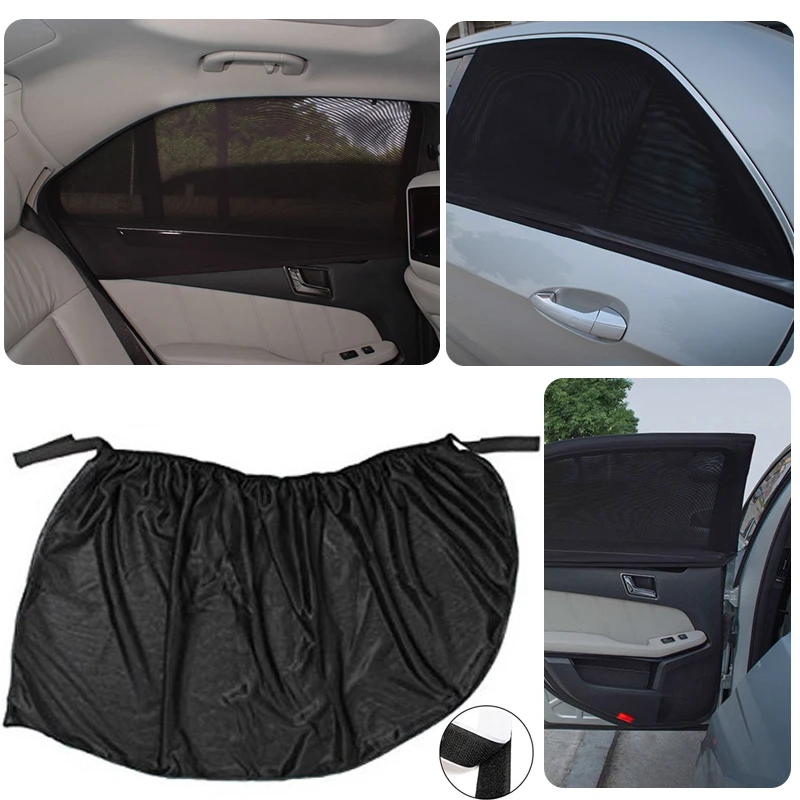 2pcs/set  Universal Adjustable Car Rear Window Blind Sun Shade Covers Curtain