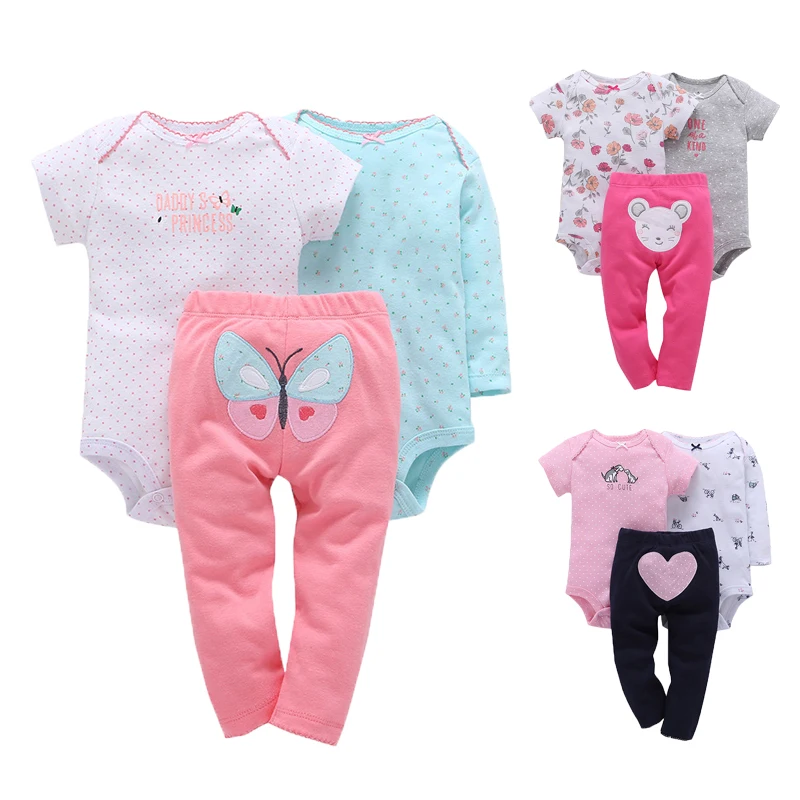 3pcs baby girl rompers pants
