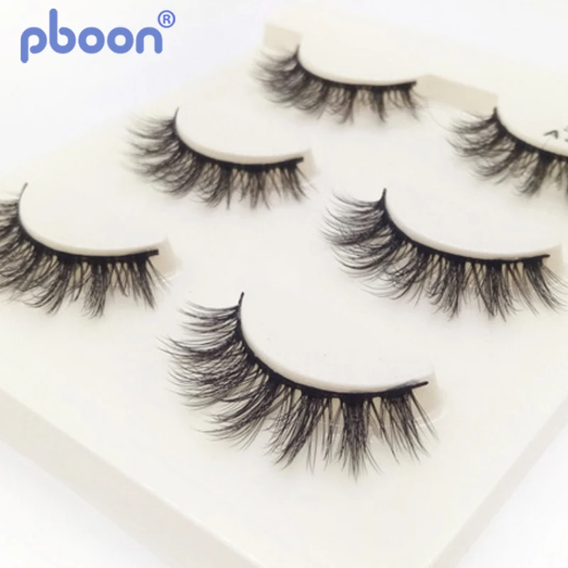 Pboon Eyelash Extension 3D Multilayered Eyelashes Full Strip Lashes 3 Pairs False | Красота и здоровье
