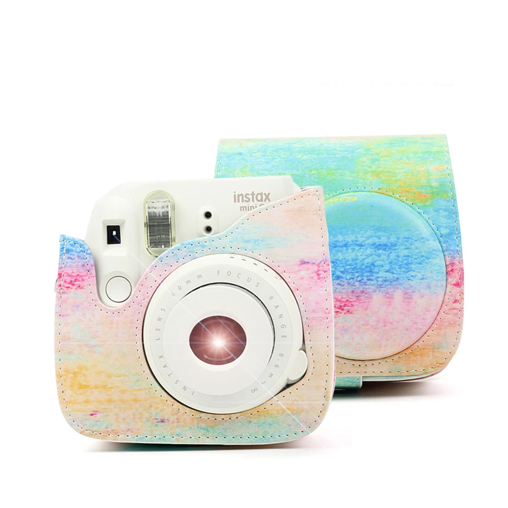 Масляный цвет Instax Mini 9 чехол из искусственной кожи плечевой ремень сумка для Fuji Mini 8/8+/9 Polaroid Чехол протектор