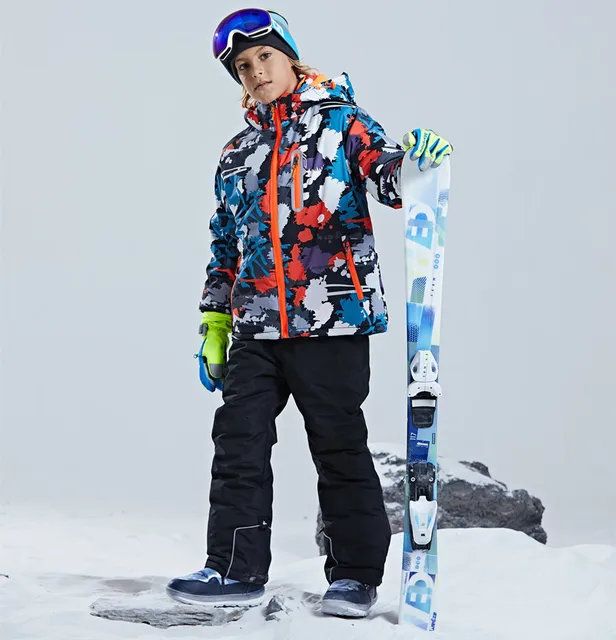Kids Children Ski Jacket and Pant Boys Waterproof Breathable Snowboard