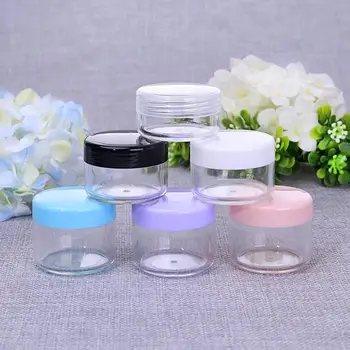 

500pcs 10g/15g/20g Empty Plastic Makeup Nail Art Bead Storage Container Portable Cosmetic Cream Jar Pot Box Round Bottle Decor