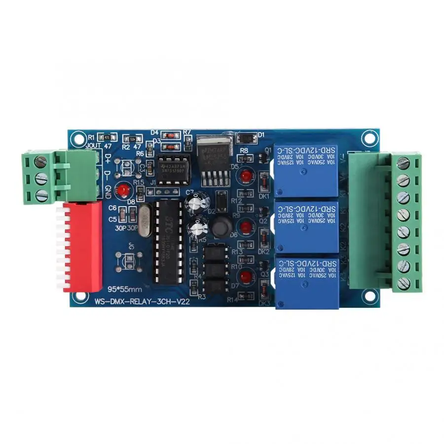 WS-DMX-RELAY-3CH-BAN Декодер контроллер 3 Каналы светодиодный контроллер dmx декодера DC12V 10A 3CH релейная плата для светодиодный полосы