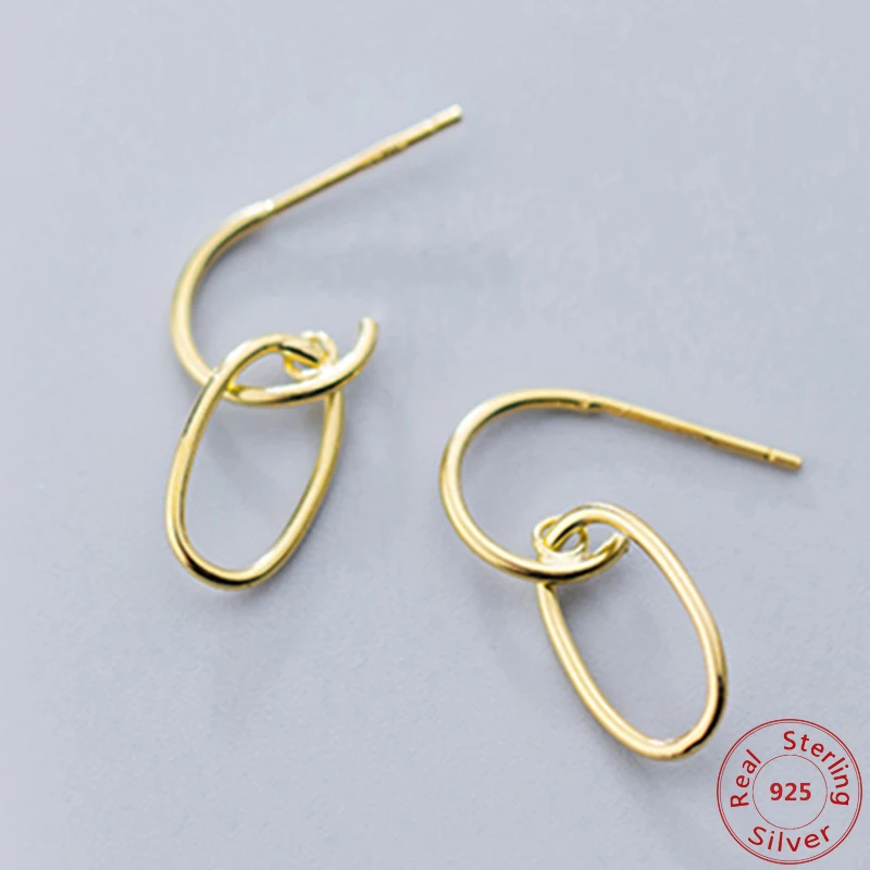 Аутентичные S925 Стерлинговое серебро контактный серьги-гвоздики уникальный элегантный уши в элегантном офисном стиле, серьги с кисточкой Mujer Moda подарки