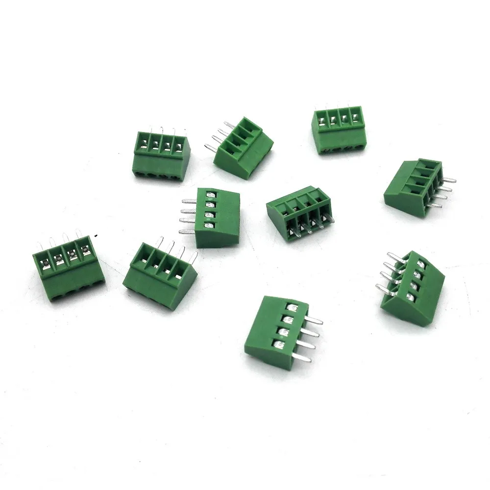 

50 шт. 4 полюса 4 Pin 2,54 мм/0,1 "150 в 6A 28-16AWG PCB Универсальный винтовой клеммный блок разъем