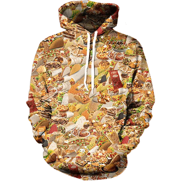 US Sizes Food 3D Print Unisex Pollover Hoodies With Pocket Sweatshirt