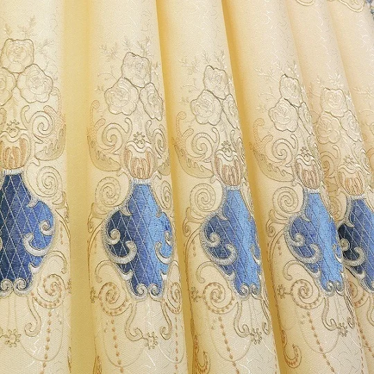 Curtain Роскошные жаккардовые современные украшения затемненные шторы для гостиной спальни окна тюлевые шторы с вышивкой - Цвет: Curtain