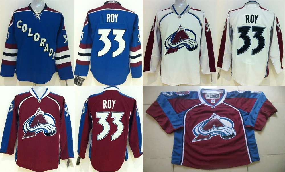 Colorado Avalanche 33 Patrick Roy Jersey Hockey Jerseys Blue Red White