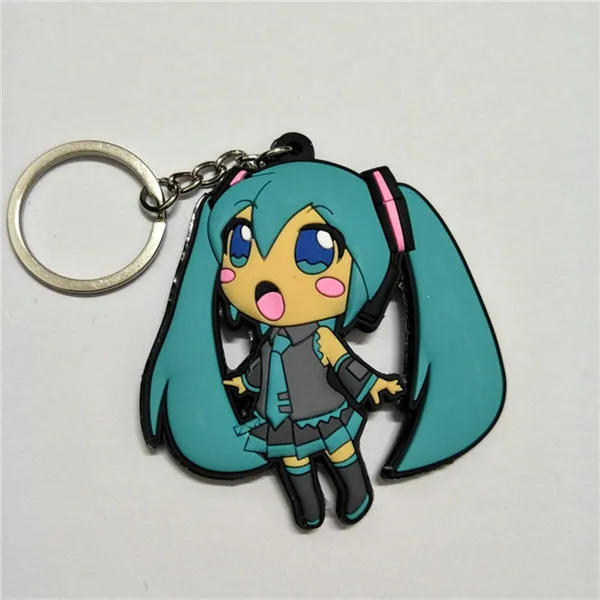Anime Hatsune Miku PVC Keychain Figures Toys Key Bag Pendants Keyring Cosplay Dolls 10pcslot (3)