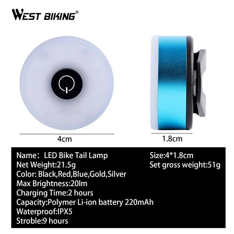 Best WEST BIKING Bike Taillight 20Lumen 220mAh USB Rechargeable Waterproof LED Cycling Rear Light Night Warning Bicycle Tail-lantern 4 Best WEST BIKING Bike Taillight 20Lumen 220mAh USB Rechargeable Waterproof LED Cycling Rear Light Night Warning Bicycle Tail-lantern 4