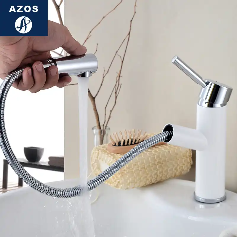 Bathroom Sink Faucets Free Swivel Pull Out Hose Spray 2 Design