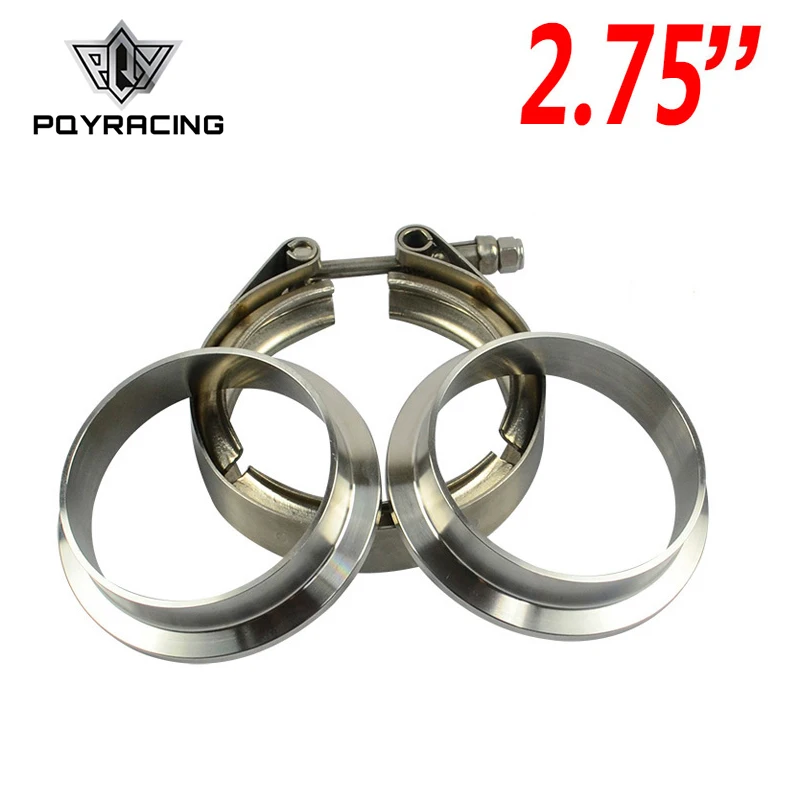 

PQY - 2.75" V Band clamp flange Kit (Stainless Steel 304 Clamp+SUS304 Flange) For turbo exhaust downpipe PQY5284