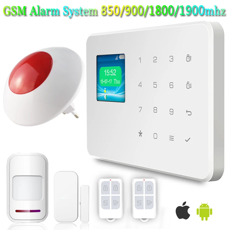 

New G18 with Wireless Audible and Visual siren Touch Keyboard TFT Color Screen  High-end GSM Burglar Alarm System Voice Prompt